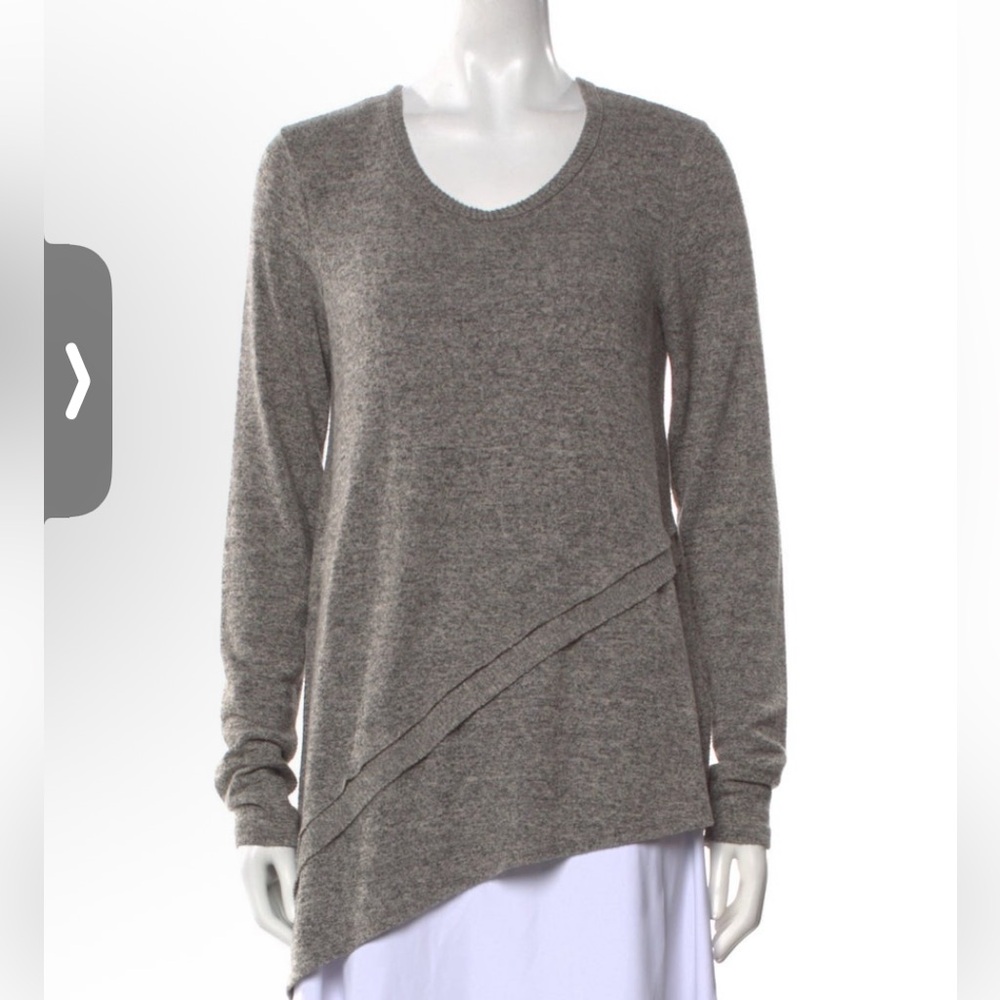 COA Gray Asymmetrical Ruffle Sweater XS